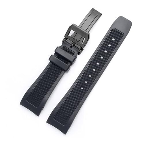 XJEIVJIC 22 mm schwarzes gebogenes Ende weiches Silikon -Gummi -Uhren -Band -Kompatibel mit Yacht Club Chronograph IW390502 IW390209 Gurt von XJEIVJIC