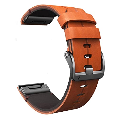 XJEIVJIC 26mm Uhrenband kompatibel mit Fenix ​​5x/5x plus einem echten Lederband 22 mm 6/Fenix ​​6 Pro/Forerunner 935 von XJEIVJIC
