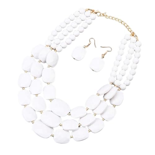 XJEIVJIC 3pcs handgefertigte Ohrringe Halskette Boho Style Set Trendy Multi -Layer -Übereinstimmung Daily Outfits von XJEIVJIC