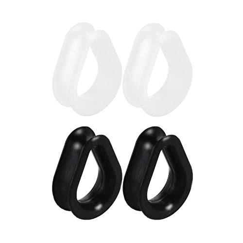 XJEIVJIC Black White Teardrop Shape Silicone Ear Tunnel Plugs Ear Gauges Expanders Hollow Flexible Soft Tunnels Kit Stretcher Earrings Cute Lobe Piercing Body Set Gifts Bff Birthday 2Pairs Set von XJEIVJIC