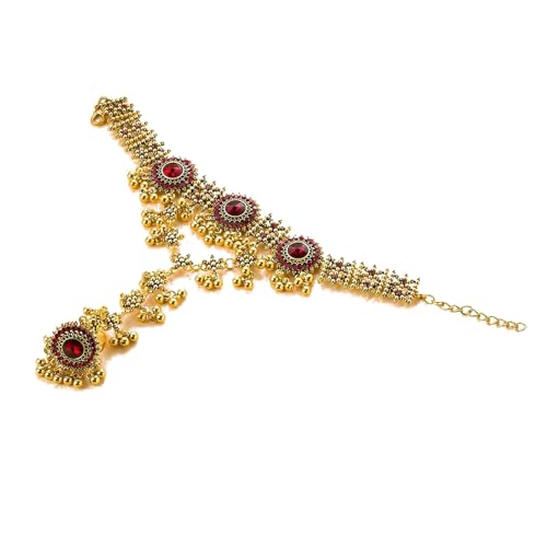 XJEIVJIC Boho Handketten Armband Ring für Frauen Trendy Finger Ringe Retro ethnische Stil zierlich einstellbarer Handgelenk Kette Kubikzirkonias Armband Hochzeitsstrumpf Stuffers Engagement Geschenk von XJEIVJIC