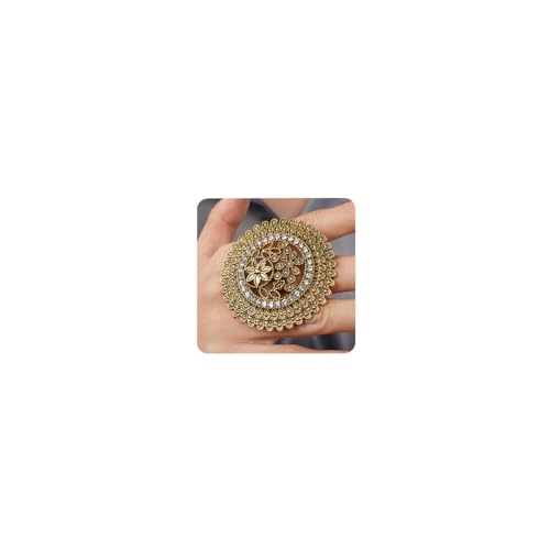 XJEIVJIC Boho übertrieben runde Ring Vintage Wrap Extra großer Ring für Frauen von XJEIVJIC