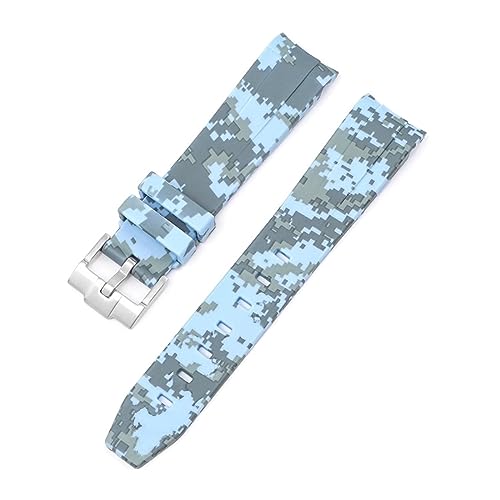 XJEIVJIC Bracelet de montre en caoutchouc fluor naturel avec extrémité incurvée de 20 mm bracelet - Vert Submariner Explorer 2 von XJEIVJIC