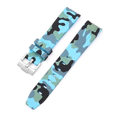 XJEIVJIC Bracelet de montre en caoutchouc fluor naturel avec extrémité incurvée de 20 mm bracelet - Vert Submariner Explorer 2 von XJEIVJIC