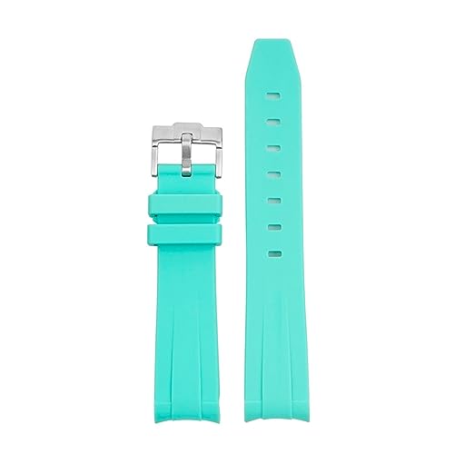 XJEIVJIC Bracelet de montre en caoutchouc fluor naturel avec extrémité incurvée de 20 mm bracelet - Vert Submariner Explorer 2 von XJEIVJIC