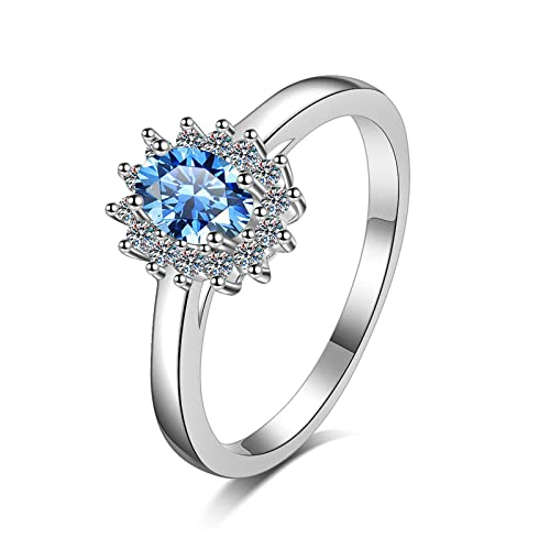 XJEIVJIC Damen Verlobungsring, Ewigkeit Ehering -Frauen mit 0,5ct Moissanite Oval Blume von XJEIVJIC