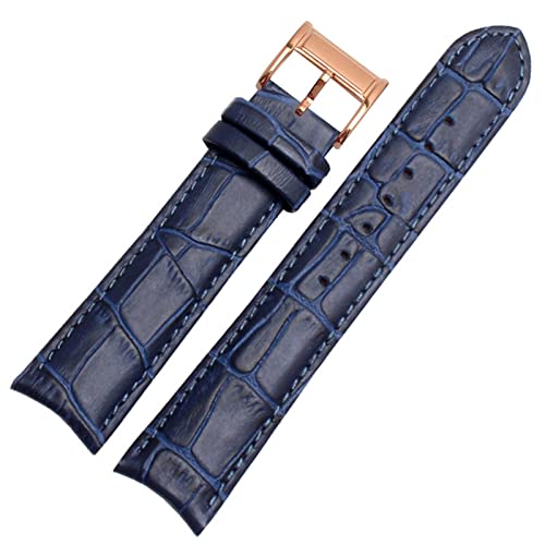 XJEIVJIC Echtes Leder Uhrenarmband Citizen 20mm Gebogenes Ende Schwarz Blau Braun von XJEIVJIC