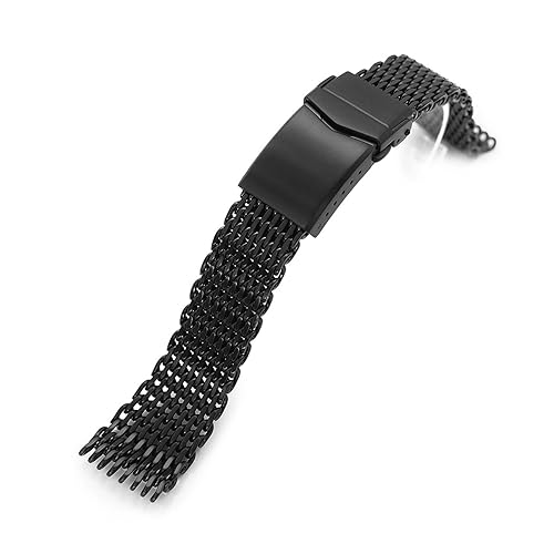 XJEIVJIC Edelstahl -Uhren -Uhr -Band solide Doppelschnalle Uhr Watchband Watches Accessoires Luxusschleifengurt 18 20 22 mm von XJEIVJIC