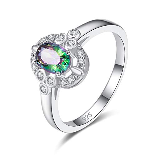 XJEIVJIC Ehering Band Ring Oval Cubic Zirkonia Ringe elegantes Frauen Engagement von XJEIVJIC