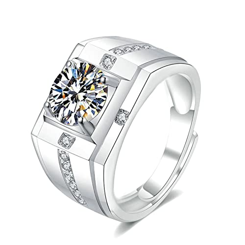 XJEIVJIC Ehering für Frauen, verstellbare Ringe Frauen mit 1CT /2CT Moissanit geometrischer Form von XJEIVJIC