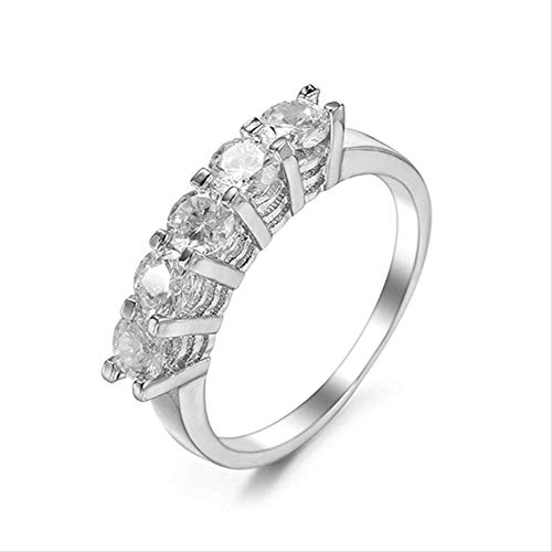 XJEIVJIC Ehering klare kubische Zirkonia Engagement für Frauen von XJEIVJIC
