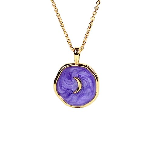 XJEIVJIC Einfache Schlüsselbeutelkette Halskette Sternmond Herzform Anhänger Halsketten Frauen Geburtstagsfeier Schmuck Schmuck von XJEIVJIC