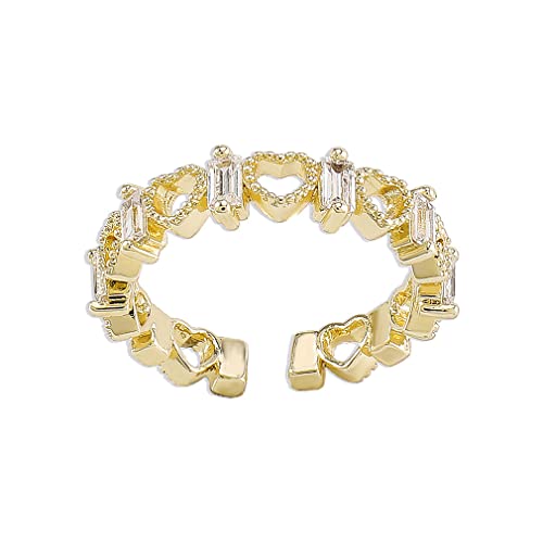 XJEIVJIC Einfache offene Ring unregelmäßige geometrische Formbandringe Frauen von XJEIVJIC