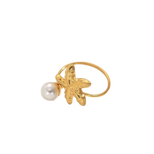 XJEIVJIC Einfacher Perlenstärker Open Wrap Tobe Ring für Frauen Süßes Ozeanstil Sea Star Statement Band Schwanzringe Verstellbarer Komfort Fit Trendy Summer Foot täglich Feiertagsfeier von XJEIVJIC
