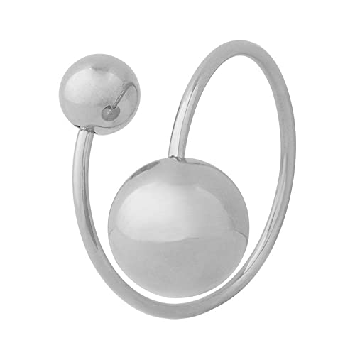 XJEIVJIC Fashion Ball Statement Ring für Frauen Edelstahl Runde Bälle Offene Wrap Finger Ringe Verstellbarer Komfort Anpassung Geometrische Unique Weihnachtsgeburtstagsfeier Geschenk Hochlack von XJEIVJIC