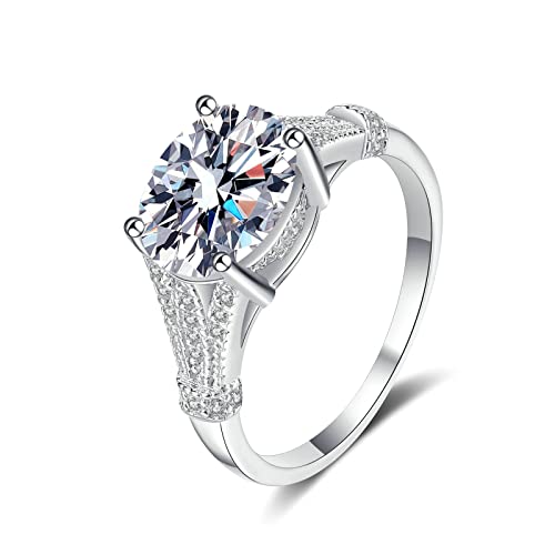 XJEIVJIC Frauen Eheringe, Ewigkeit Ehering für Frauen mit Kubikzirkonia/Moissanite Oval von XJEIVJIC