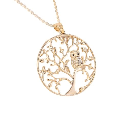 XJEIVJIC Frauen Halskette Vintage Tree of Life Edelstein Anhänger Pendellist Kette Valentinstag Schmuck für sie von XJEIVJIC