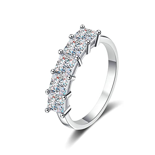 XJEIVJIC Frauen -Verlobungsringe, Ring Frauen Engagement mit 2CT Moissanite Princess Square von XJEIVJIC
