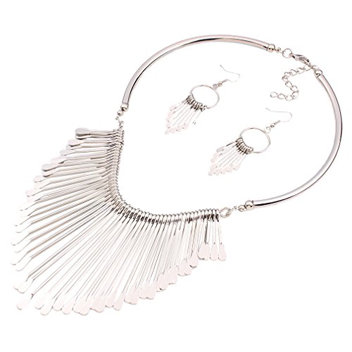 XJEIVJIC Frauen im ethnischen Stil Quasten Drop Anhänger Falschkragen Statement Halskette Ohrringe Set Set XJEIVJIC Frauen im ethnischen Stil Quasten Drop Anhänger Falschkragen Statement Halskette Ohrringe Set Set von XJEIVJIC