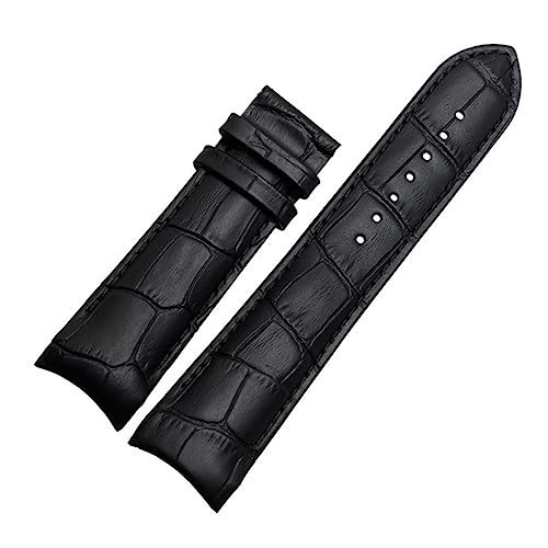 XJEIVJIC Gebogenes Ende echtes Leder -Uhrband 22mm 23 mm 24 mm kompatibel mit T035 Uhrenband Stahlschnalle Gurt Armband Braun von XJEIVJIC