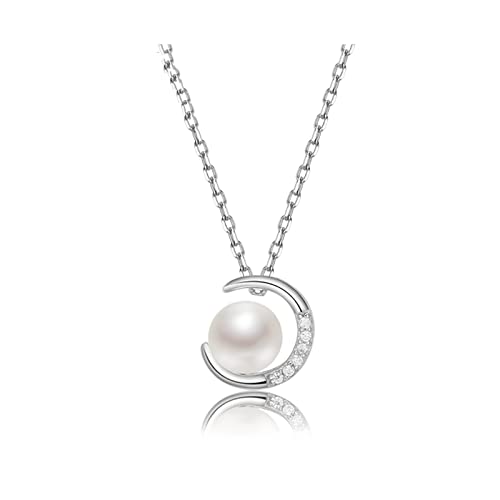 XJEIVJIC Halskette Halskette Frischwasseranhänger Kette 5-6mm weiß gedämpfte Brötchen-Form XJEIVJIC Halskette Halskette Frischwasseranhänger Kette 5-6mm weiß gedämpfte Brötchen-Form von XJEIVJIC