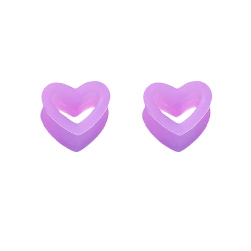 XJEIVJIC Herz Silikon Ohr -Tunnel -Stecker Messgeräte Expandierer hohl flexible weiche Tunnel Kit Strettern Ohrringe Fashion Lobe Piercing Body Birthday für Frauen ihr sie von XJEIVJIC