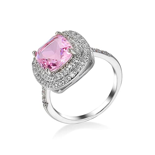 XJEIVJIC Hochzeitsbrautring glänzender Kubikzironia Edelstein Engagement Ringe Frauen Party von XJEIVJIC