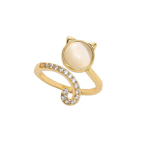 XJEIVJIC Katze einstellbare Ringe für Frauen offener Stapel Statement Ringe zierlich Kristall Katze Eye Stone Schöne Kätzchen Tiere Wickel Ring Geschenke für Haustierliebhaber Mom Holiday Party XJEIVJIC Katze einstellbare Ringe für Frauen offener Stapel Statement Ringe zierlich Kristall Katze Eye Stone Schöne Kätzchen Tiere Wickel Ring Geschenke für Haustierliebhaber Mom Holiday Party von XJEIVJIC