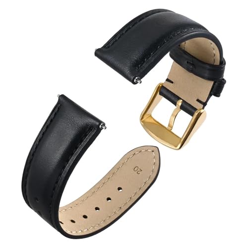 XJEIVJIC Leder Uhrengurt Retro und 18 mm 20 mm 22 mm (dunkelbraun, 20 mm) von XJEIVJIC