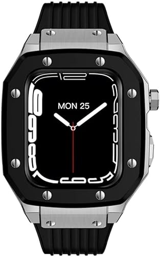 XJEIVJIC Metall- und Silikonuhrgurt, 8 7 6 5 4 Se, 44 mm IWatch Mod Kit, 45 mm von XJEIVJIC