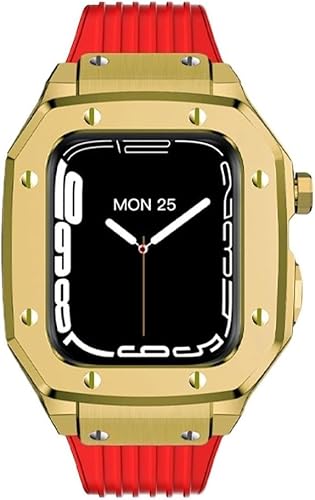 XJEIVJIC Metall- und Silikonuhrgurt, 8 7 6 5 4 Se, 44 mm IWatch Mod Kit, 45 mm von XJEIVJIC