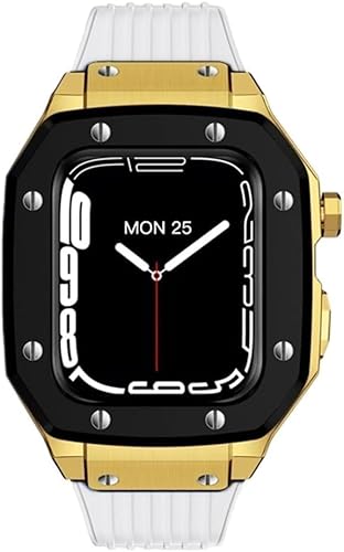 XJEIVJIC Metall- und Silikonuhrgurt, 8 7 6 5 4 Se, 44 mm IWatch Mod Kit, 45 mm von XJEIVJIC