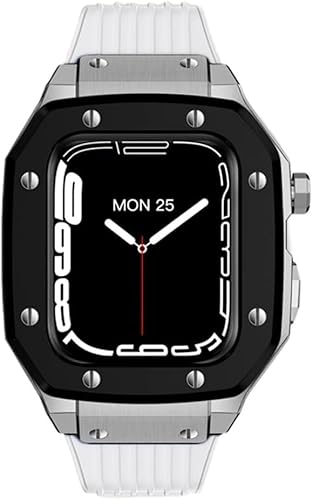 XJEIVJIC Metall- und Silikonuhrgurt, 8 7 6 5 4 Se, 44 mm IWatch Mod Kit, 45 mm von XJEIVJIC