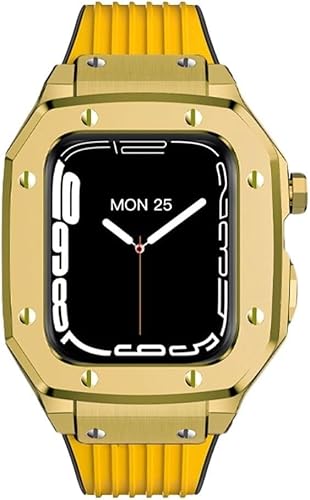 XJEIVJIC Metall- und Silikonuhrgurt, 8 7 6 5 4 Se, 44 mm IWatch Mod Kit, 45 mm von XJEIVJIC