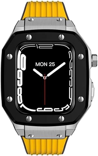 XJEIVJIC Metall- und Silikonuhrgurt, 8 7 6 5 4 Se, 44 mm IWatch Mod Kit, 45 mm von XJEIVJIC