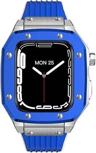 XJEIVJIC Metall- und Silikonuhrgurt, 8 7 6 5 4 Se, 44 mm IWatch Mod Kit, 45 mm von XJEIVJIC