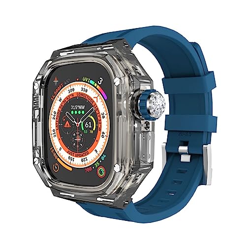 XJEIVJIC Modifikations -Kit und Uhrenarmband, Ultra 8, Transparent Case IWatch Series 49 mm Sport Gummi -Band -Mod -Kit -Zubehör von XJEIVJIC