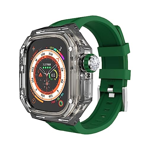 XJEIVJIC Modifikations -Kit und Uhrenarmband, Ultra 8, Transparent Case IWatch Series 49 mm Sport Gummi -Band -Mod -Kit -Zubehör von XJEIVJIC