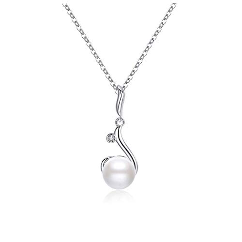 XJEIVJIC Necklaces for Women Girls Freshwater Cultured Pearl Pearl Pendant Women's Pendant Temperament Necklace White Pearl Gift Ideal for Girls Choker Necklaces Household von XJEIVJIC