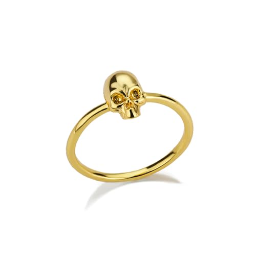 XJEIVJIC Punk -Schädelkopf Knöchel Ringe für Frauen Männer modischen stapelbaren Joint Tiny Finger Band Statement Biker Skelett Daumen Halloween Ring Gothic Style Cocktailparty Personalisiert von XJEIVJIC