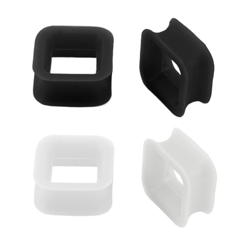XJEIVJIC Rectangle Silicone Ear Tunnel Plugs Gauges Expanders Black White Hollow Square Flexible Soft Tunnels Kit Stretcher Earrings Fashion Lobe Piercing Body Set Gifts Bff Birthday 2Pairs Set von XJEIVJIC
