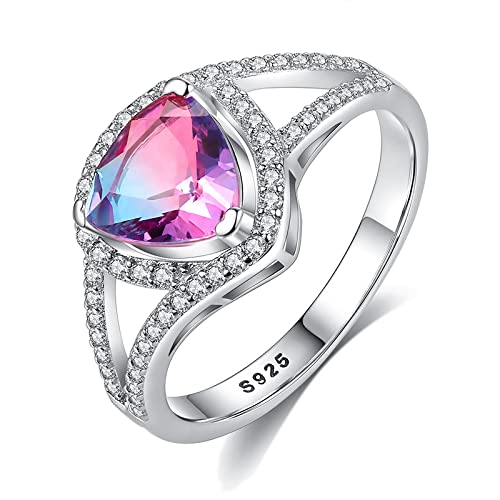 XJEIVJIC Reiner Ring für Frauen Geometrie Farbe Edelstein Weibliche Verlobungsring von XJEIVJIC