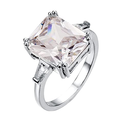 XJEIVJIC Ring Square Zircon Ehering Engagement für Frauen gut von XJEIVJIC