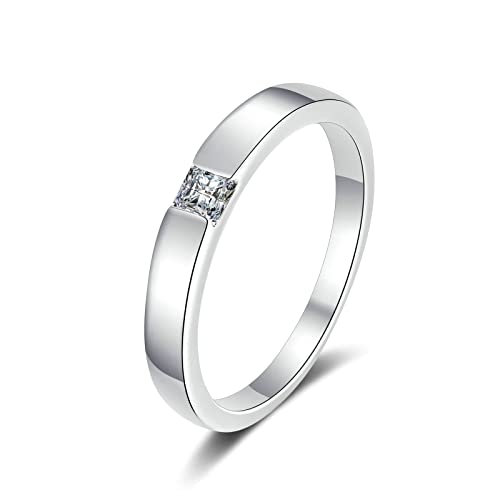 XJEIVJIC Ring -Vintage, Männer Ringe mit 0,3ct Moissanit einfach rund eingraviert XJEIVJIC Ring -Vintage, Männer Ringe mit 0,3ct Moissanit einfach rund eingraviert von XJEIVJIC