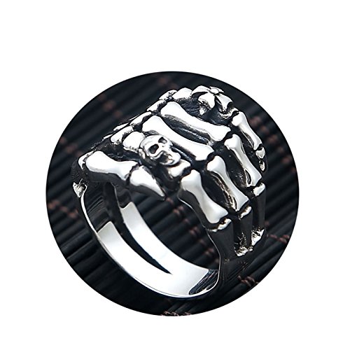 XJEIVJIC Ring for Men Skull Skeleton Punk Ring Men von XJEIVJIC