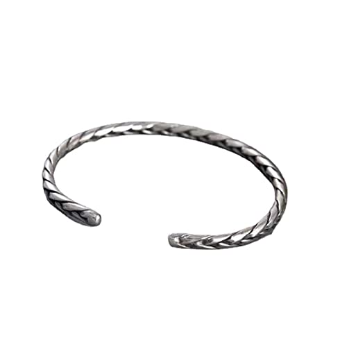 XJEIVJIC S Handmade Woven Retro Domineering Old Bracelet Ring Opening Adjustable Bracelet Gifts von XJEIVJIC