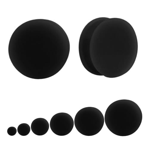 XJEIVJIC Schwarze Silikonohrmessgeräte doppelte ausgestellte Stecker Tunnel Expanders Stretcher Sattelohrringe für Männer Frauen Mode Körper Piercing Hypoallergene Geschenk von XJEIVJIC