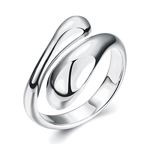 XJEIVJIC Shiny Simple Design Opening Rings for Women Adjustable von XJEIVJIC