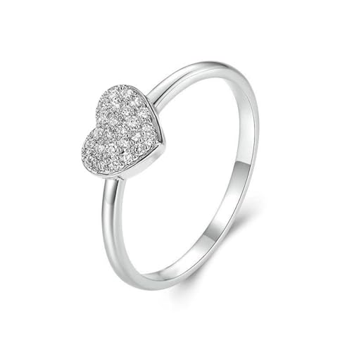 XJEIVJIC Sparkling Rhinestone Heart Stacking Ring for Women Dainty Cubic Zirconia Crystal Promise Love Statement Rings Engagement Wedding Finger Band Simple Minimalist Valentine's Her Girlfriend XJEIVJIC Sparkling Rhinestone Heart Stacking Ring for Women Dainty Cubic Zirconia Crystal Promise Love Statement Rings Engagement Wedding Finger Band Simple Minimalist Valentine's Her Girlfriend von XJEIVJIC