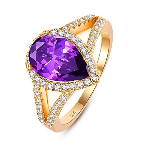 XJEIVJIC Teardrop Cubic Zirkonia Ehering Engagement Ring Frauen Geschenk von XJEIVJIC